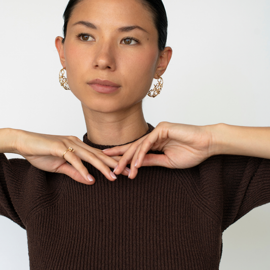 Signature Coral Hoop Earrings