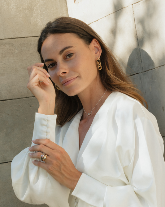 Signature Coral Hoop Earrings