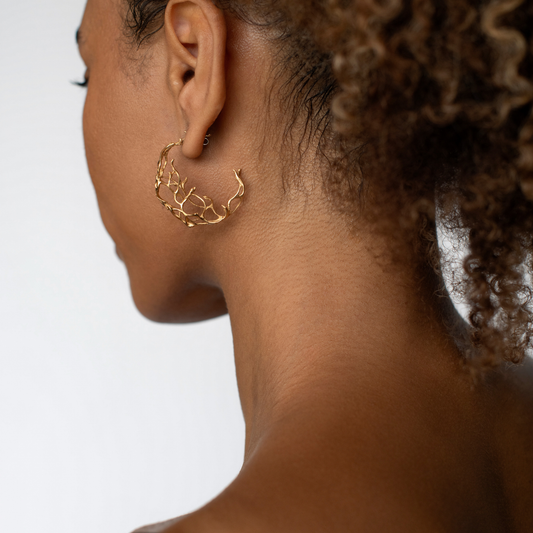 Signature Coral Hoop Earrings