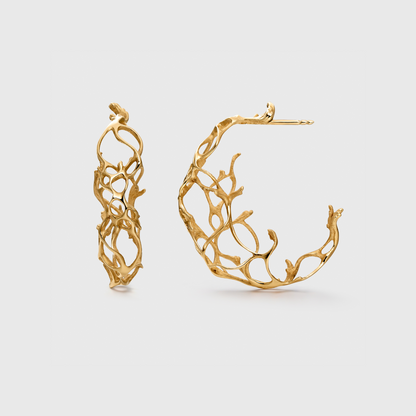 Signature Coral Hoop Earrings