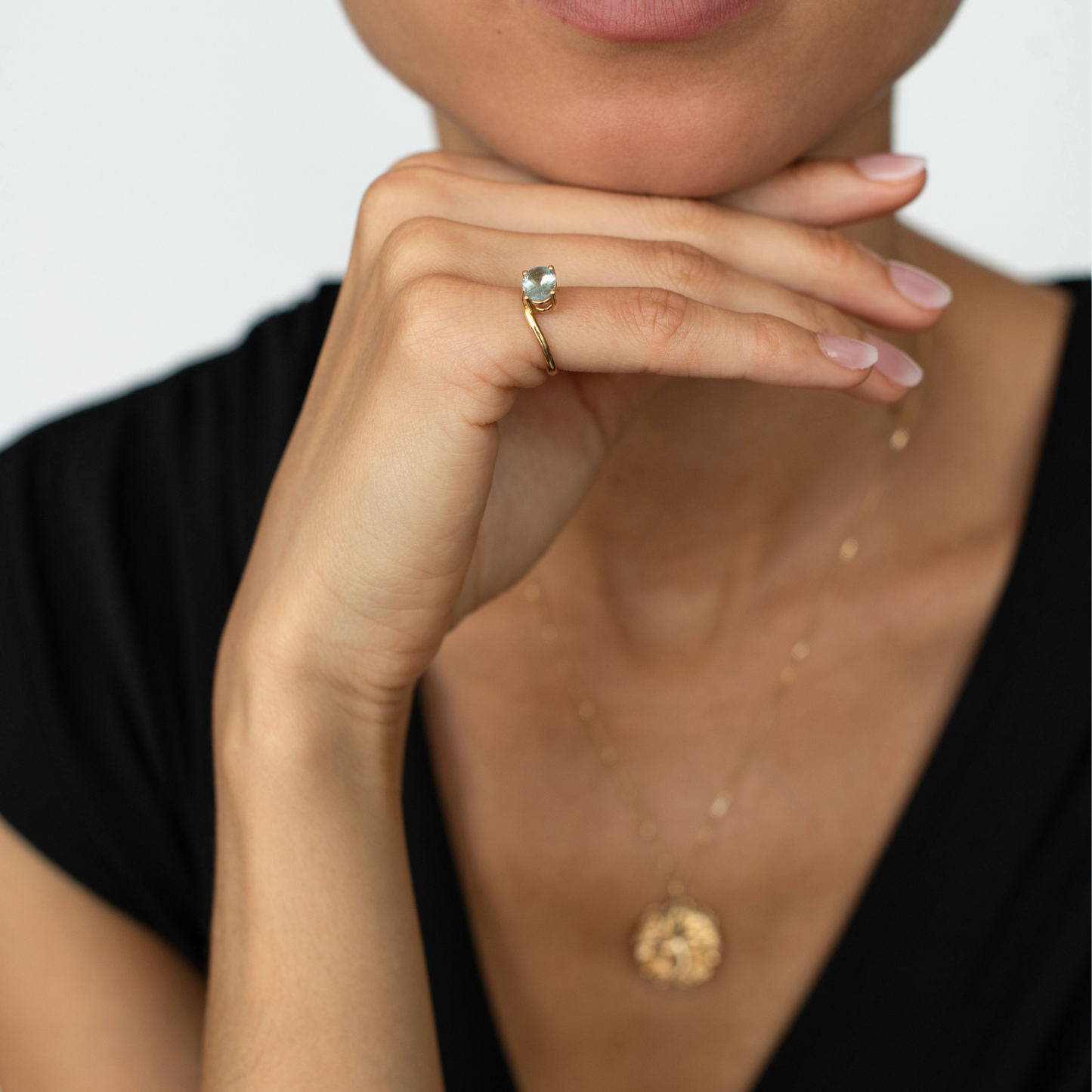 Aquamarine Pinky Ring