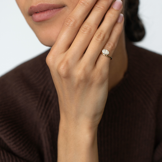 1.00ct Oval Pinky Ring