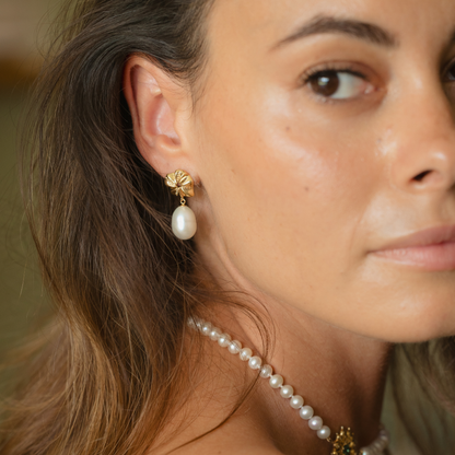 Cradle Pearl Drop Earrings