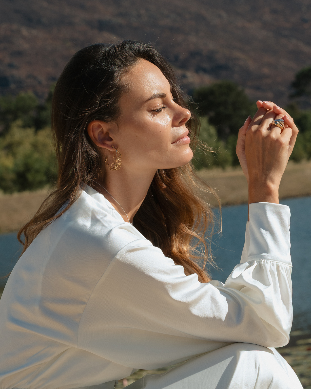 Signature Coral Hoop Earrings