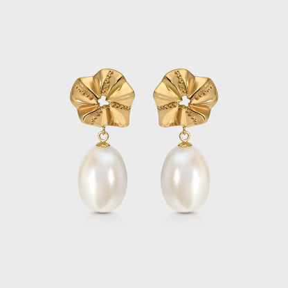 Cradle Pearl Drop Earrings