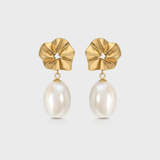 Cradle Pearl Drop Earrings